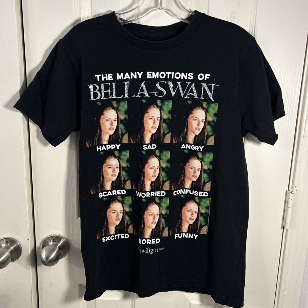The Many Emotions of Bella Swan T-Shirt Unisex Size Small Black American Classic